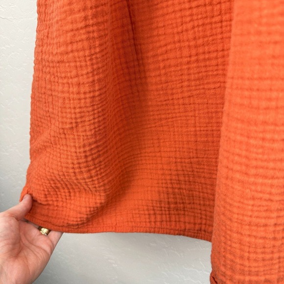 Kona Sol Dress Womens S Orange Cotton Gauzy Sleeveless Drawstring Beach Cover Up - Picture 5 of 7